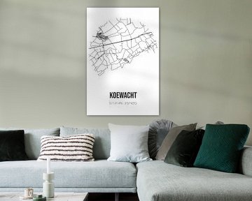 Koewacht (Zeeland) | Map | Black and white by Rezona