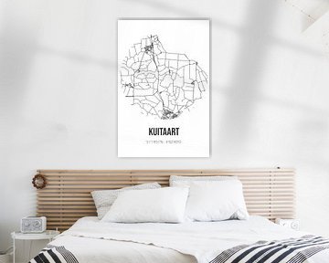 Kuitaart (Zeeland) | Carte | Noir et blanc sur Rezona