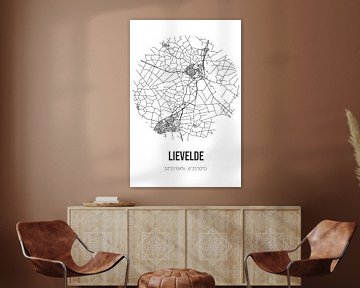 Lievelde (Gueldre) | Carte | Noir et blanc sur Rezona