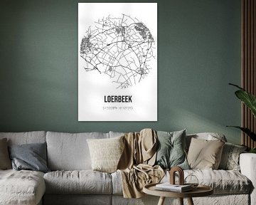 Loerbeek (Gelderland) | Landkaart | Zwart-wit van MijnStadsPoster