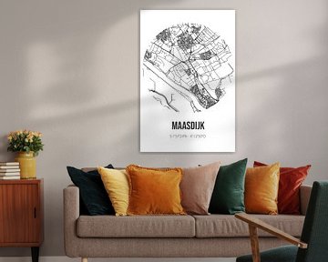 Maasdijk (Zuid-Holland) | Landkaart | Zwart-wit van MijnStadsPoster