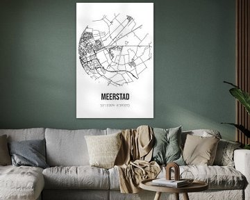 Meerstad (Groningen) | Karte | Schwarz und weiß von Rezona