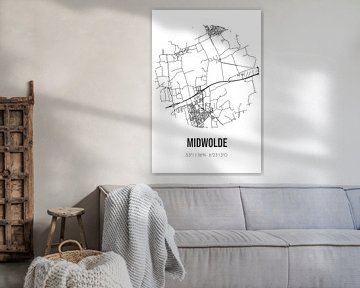 Midwolde (Groningen) | Landkaart | Zwart-wit van MijnStadsPoster