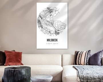 Milsbeek (Limburg) | Landkaart | Zwart-wit van MijnStadsPoster