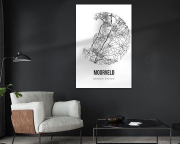 Moorveld (Limburg) | Landkaart | Zwart-wit van MijnStadsPoster