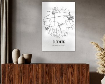 Oldekerk (Groningen) | Landkaart | Zwart-wit van Rezona