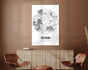 Oosteind (Noord-Brabant) | Landkaart | Zwart-wit van MijnStadsPoster