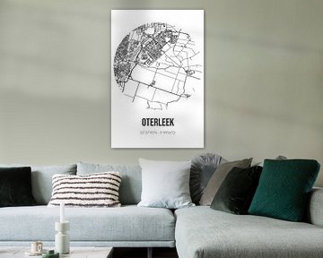 Oterleek (Noord-Holland) | Landkaart | Zwart-wit van MijnStadsPoster