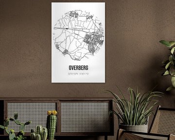 Overberg (Utrecht) | Landkaart | Zwart-wit van Rezona