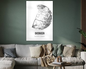 Overveen (Noord-Holland) | Carte | Noir et blanc sur Rezona