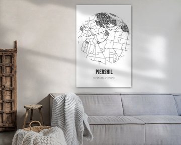 Piershil (Zuid-Holland) | Landkaart | Zwart-wit van MijnStadsPoster