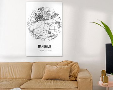 Randwijk (Gelderland) | Karte | Schwarz und Weiß von Rezona