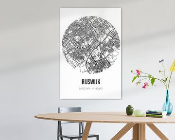 Rijswijk (South Holland) | Map | Black and White by Rezona