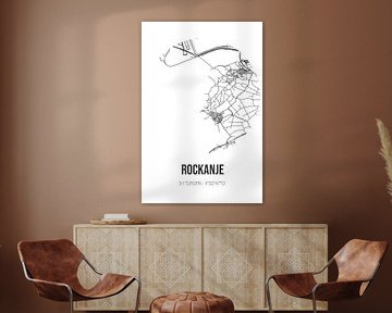 Rockanje (Zuid-Holland) | Landkaart | Zwart-wit van MijnStadsPoster