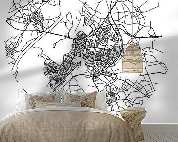 Roermond (Limburg) | Map | Black and white by Prints of Place