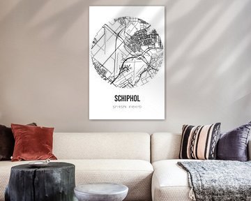 Schiphol (Noord-Holland) | Landkaart | Zwart-wit van MijnStadsPoster