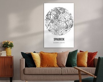 Spaubeek (Limburg) | Landkaart | Zwart-wit van MijnStadsPoster