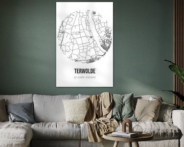 Terwolde (Gelderland) | Landkaart | Zwart-wit van MijnStadsPoster