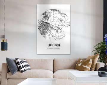 Ubbergen (Gelderland) | Map | Black and white by Rezona