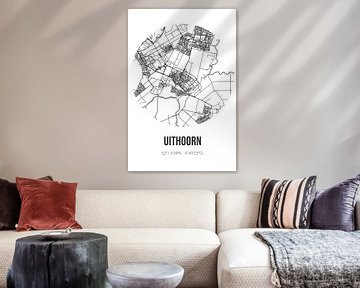 Uithoorn (Noord-Holland) | Karte | Schwarz und Weiß von Rezona