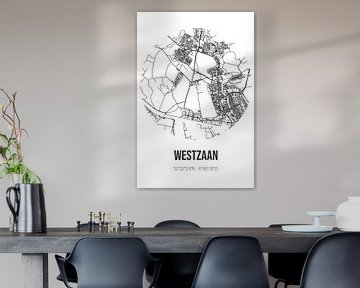 Westzaan (Noord-Holland) | Landkaart | Zwart-wit van MijnStadsPoster