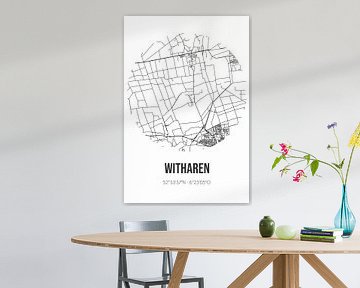 Witharen (Overijssel) | Landkaart | Zwart-wit van MijnStadsPoster
