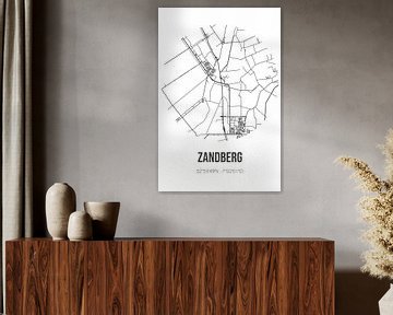 Zandberg (Drenthe) | Landkaart | Zwart-wit van MijnStadsPoster