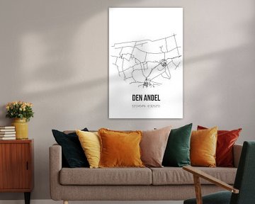 Den Andel (Groningen) | Landkaart | Zwart-wit van MijnStadsPoster