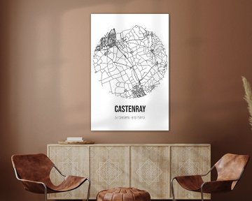 Castenray (Limburg) | Landkaart | Zwart-wit van MijnStadsPoster