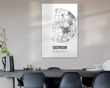 Castricum (Noord-Holland) | Carte | Noir et blanc sur Rezona