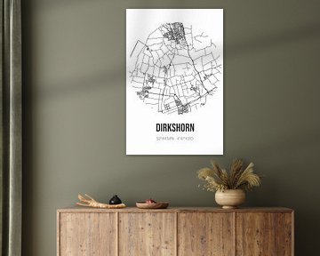 Dirkshorn (Noord-Holland) | Landkaart | Zwart-wit van MijnStadsPoster