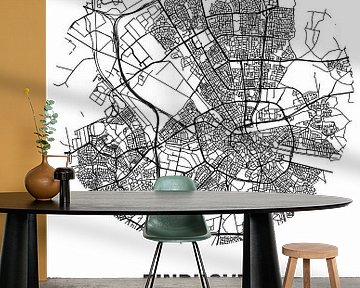 Eindhoven (Noord-Brabant) | Landkaart | Zwart-wit van MijnStadsPoster