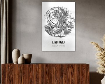 Eindhoven (North Brabant) | Map | Black and White by Rezona