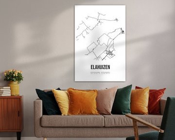 Elahuizen (Fryslan) | Landkaart | Zwart-wit van Rezona