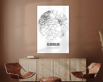 Eldersloo (Drenthe) | Landkaart | Zwart-wit van Rezona