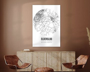 Eldersloo (Drenthe) | Landkaart | Zwart-wit van MijnStadsPoster