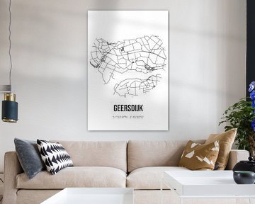 Geersdijk (Zeeland) | Karte | Schwarz und Weiß von Rezona