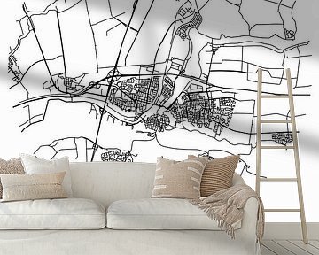 Gorinchem (Zuid-Holland) | Landkaart | Zwart-wit van Stad & Wand