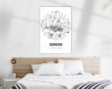 Gorinchem (Zuid-Holland) | Landkaart | Zwart-wit van MijnStadsPoster