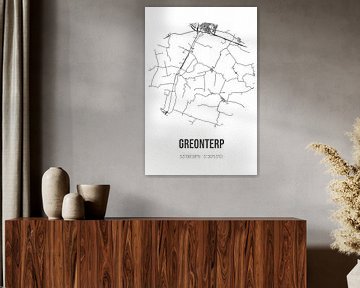 Greonterp (Fryslan) | Landkaart | Zwart-wit van Rezona