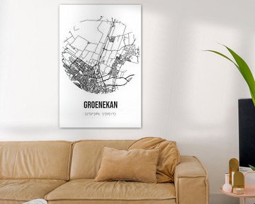 Groenekan (Utrecht) | Landkaart | Zwart-wit van Rezona