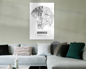 Gronsveld (Limburg) | Landkaart | Zwart-wit van Rezona