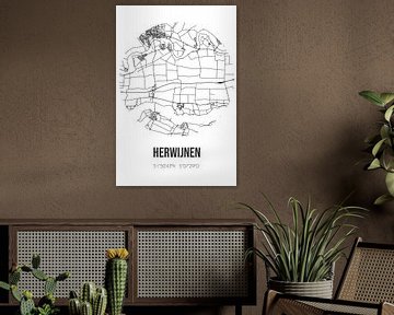 Herwijnen (Gueldre) | Carte | Noir et blanc sur Rezona