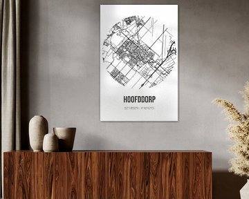 Hoofddorp (Noord-Holland) | Map | Black and White by Rezona