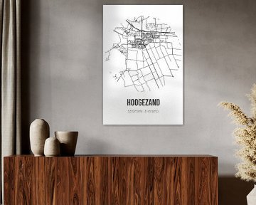 Hoogezand (Groningen) | Landkaart | Zwart-wit van Rezona