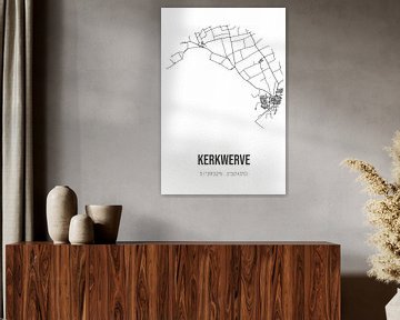 Kerkwerve (Zeeland) | Carte | Noir et blanc sur Rezona