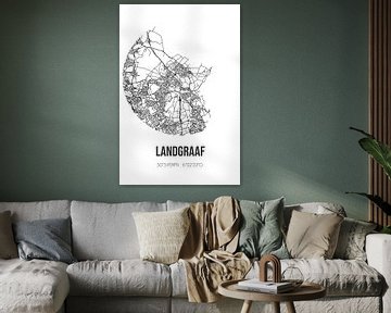 Landgraaf (Limburg) | Landkaart | Zwart-wit van MijnStadsPoster