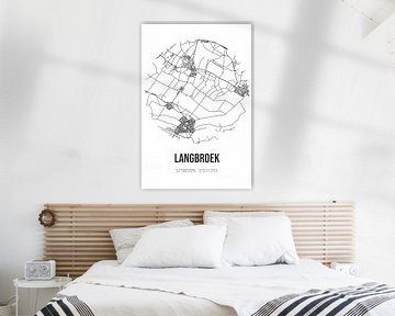 Langbroek (Utrecht) | Karte | Schwarz und Weiß von Rezona