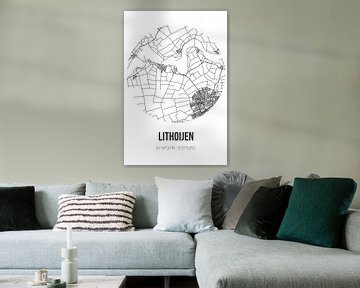 Lithoijen (Brabant septentrional) | Carte | Noir et blanc sur Rezona