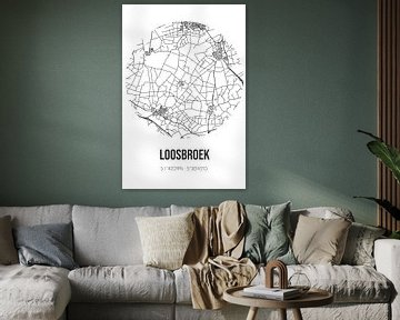 Loosbroek (Noord-Brabant) | Landkaart | Zwart-wit van MijnStadsPoster